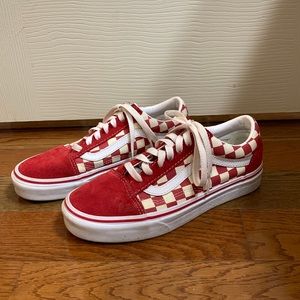 Red womens Vans